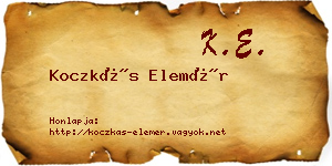 Koczkás Elemér névjegykártya